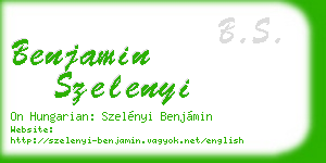benjamin szelenyi business card